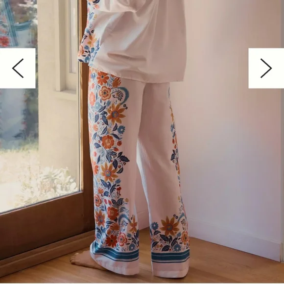 Anthropologie Floral Flannel Pajama Pants - Picture 3 of 8